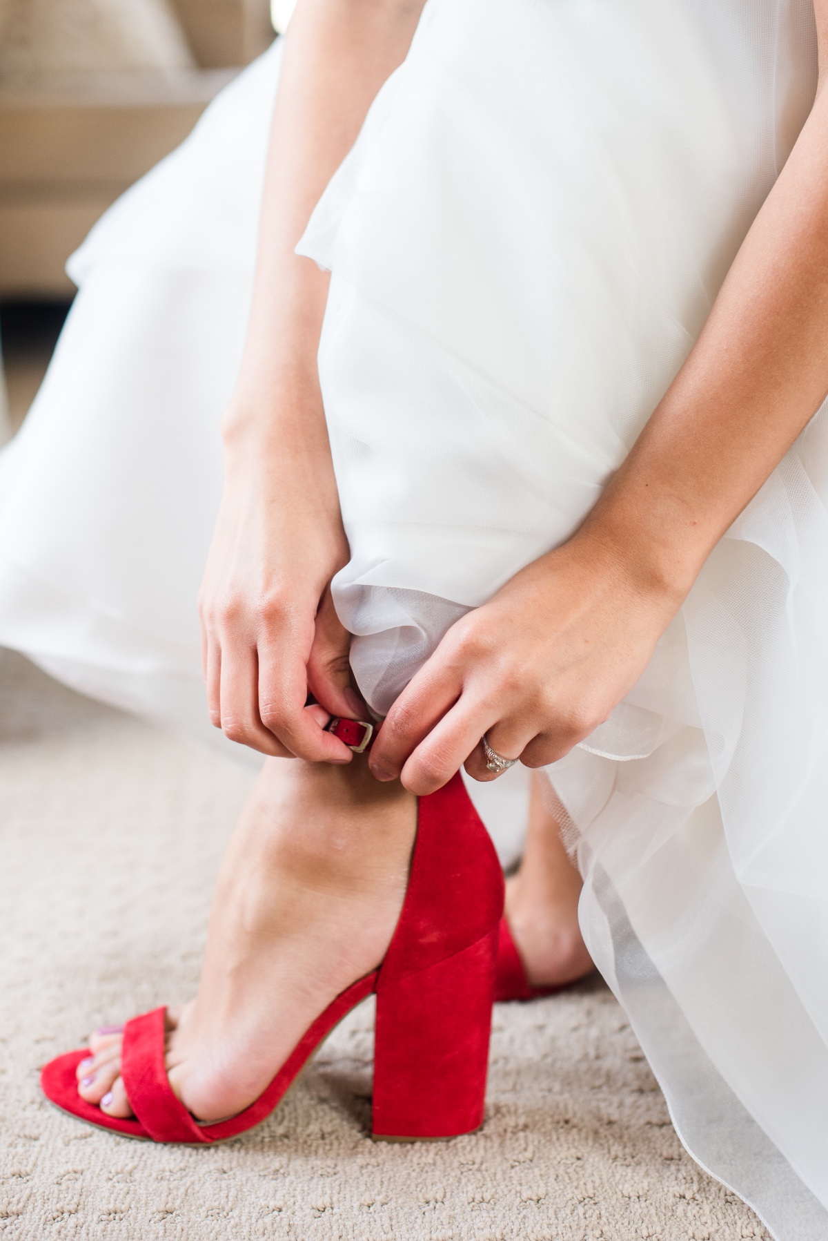 Red wedding heels