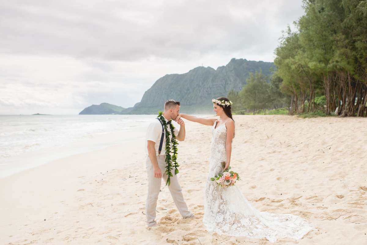 Hawaiian beach wedding