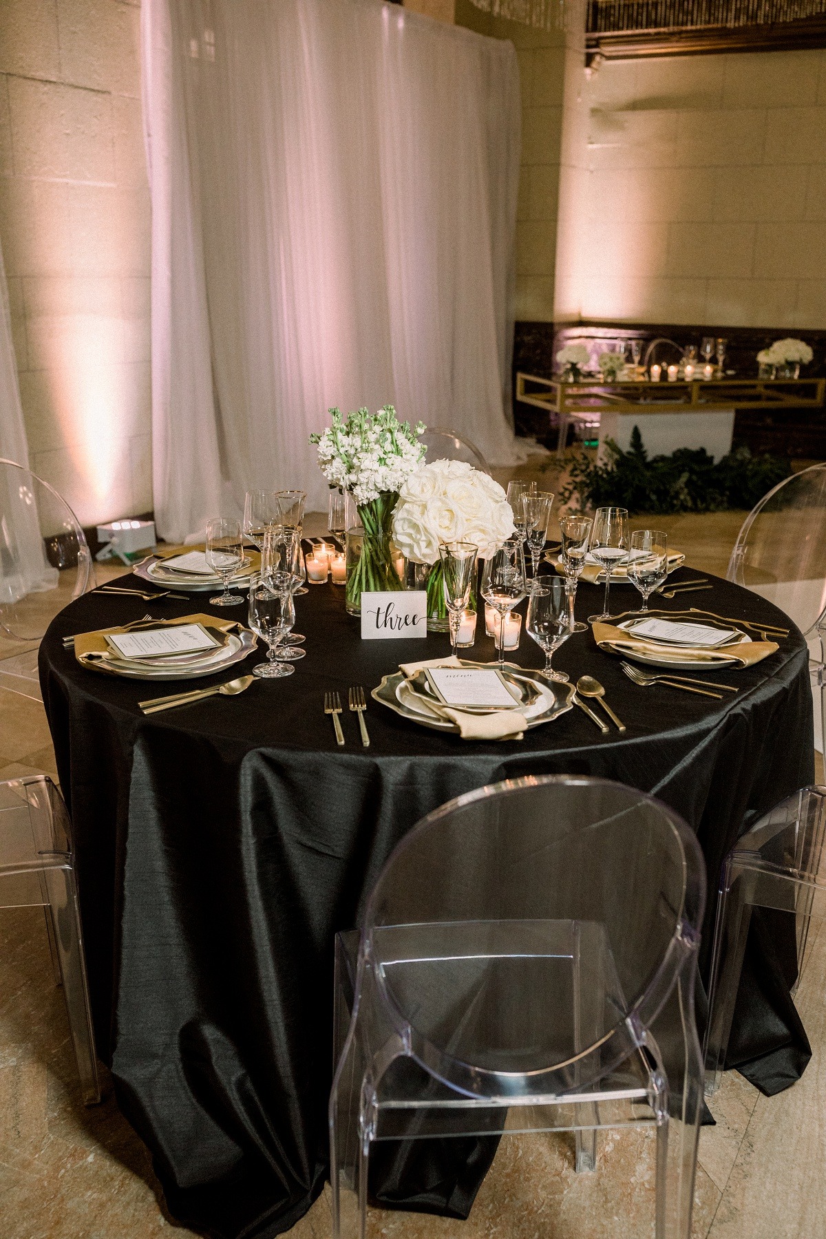 Black and gold New Years wedding