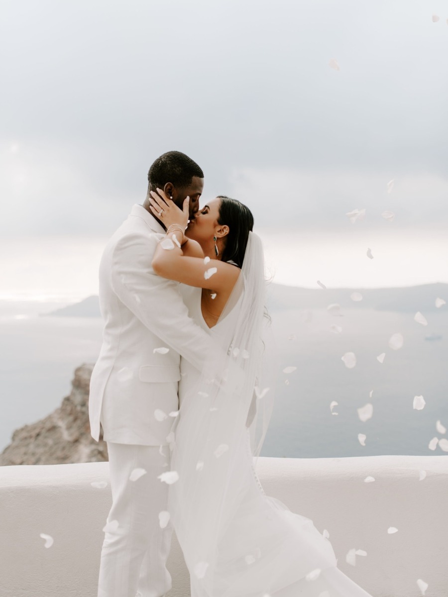Stylish + Romantic Santorini Wedding for Two