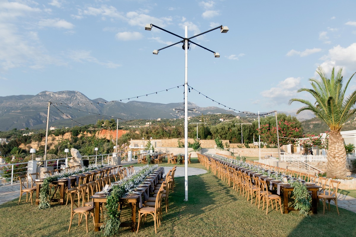 Outdoor reception in Greece