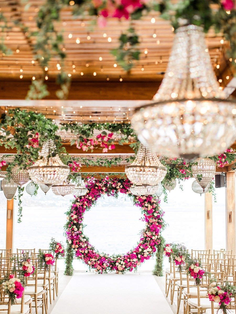 You Won't Believe This Pink And Gold Wedding In Greece