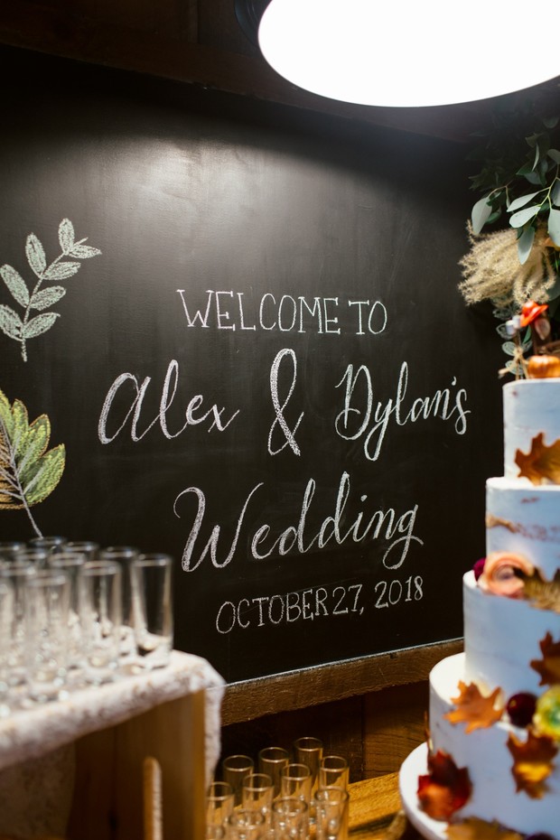 welcome wedding chalkboard sign