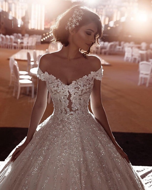 Sparkly wedding dress