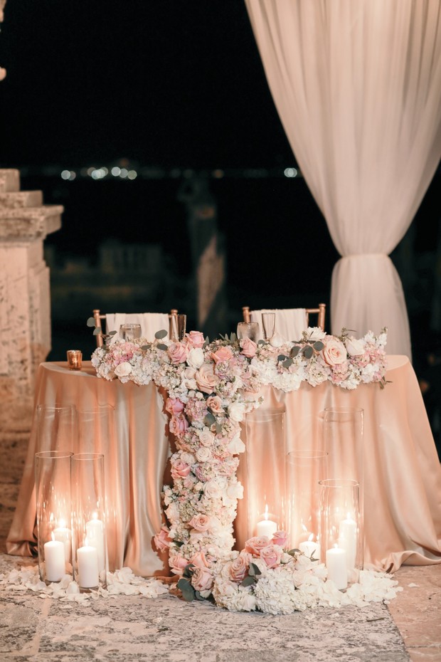 Bride and groom table design