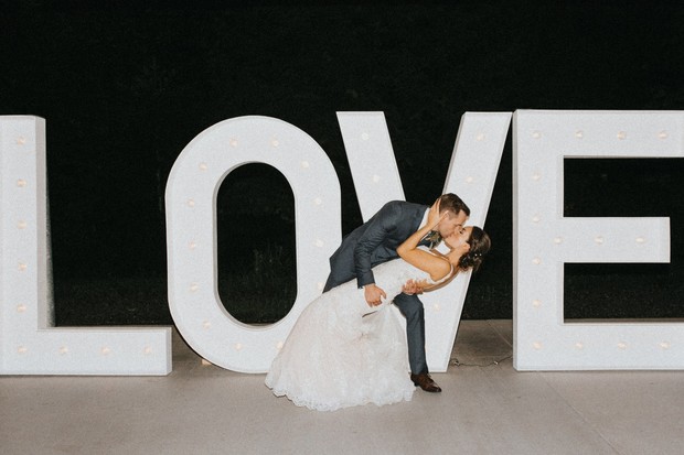 DIY giant love marquee sign