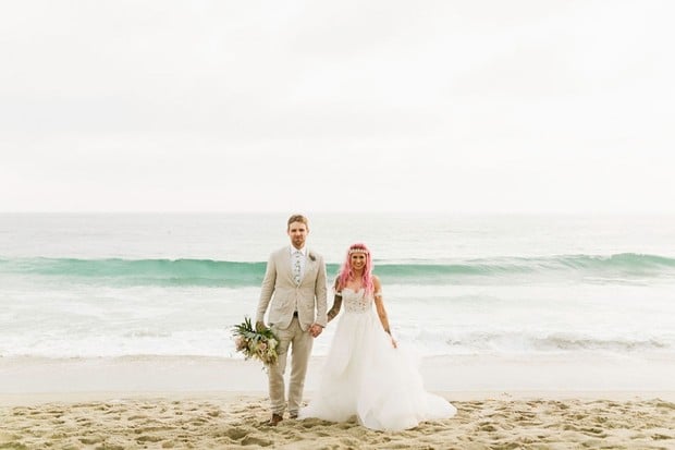wedding beach couple