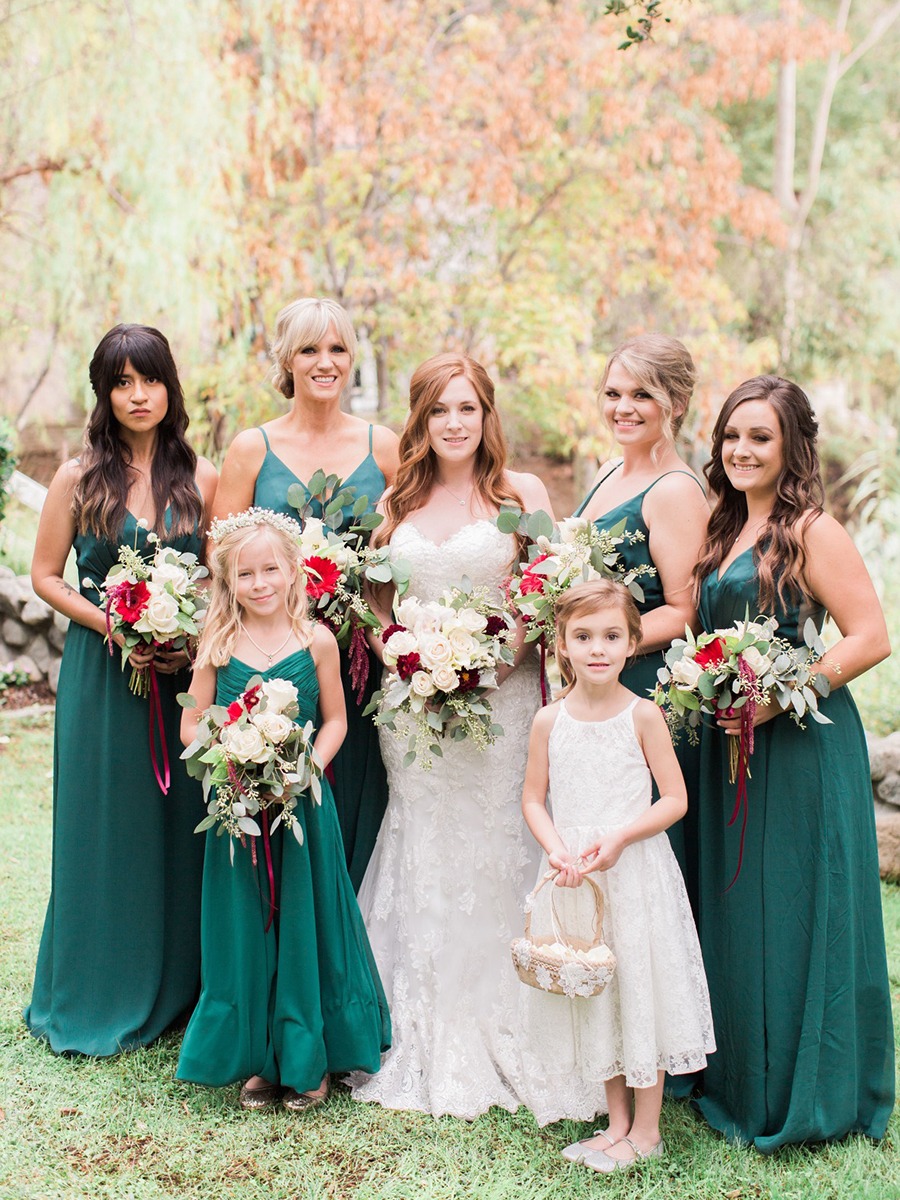 Emerald Green and Burgundy October DIY Wedding