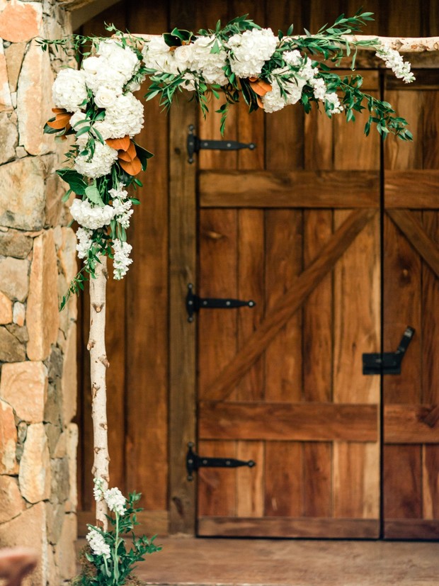 modern floral wedding arch idea