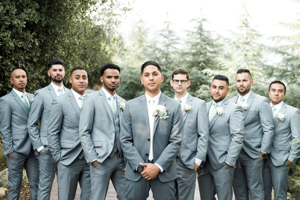 groomsmen in gray