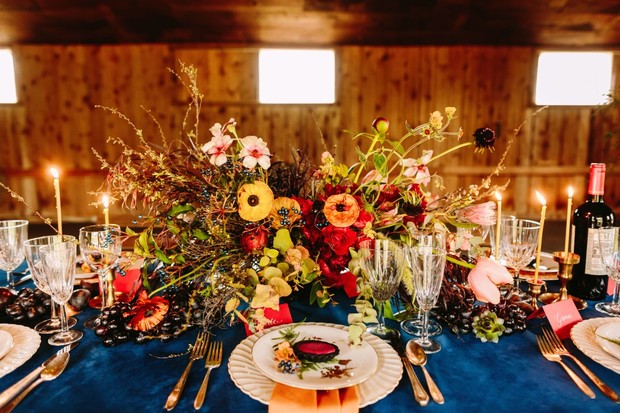 wild flower inspired wedding centerpiece for the fall