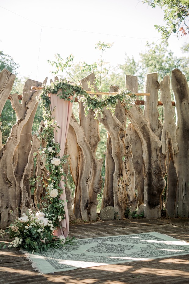 rustic outdoor wedding ceremony