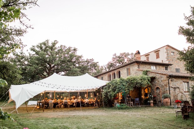 wedding reception at villa in Tuscany