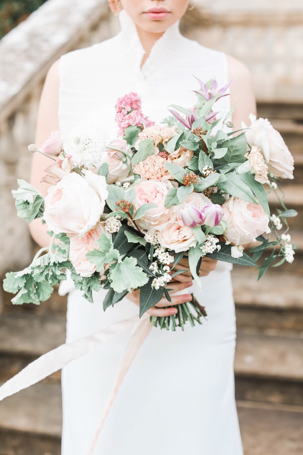 Pastel wedding bouquet