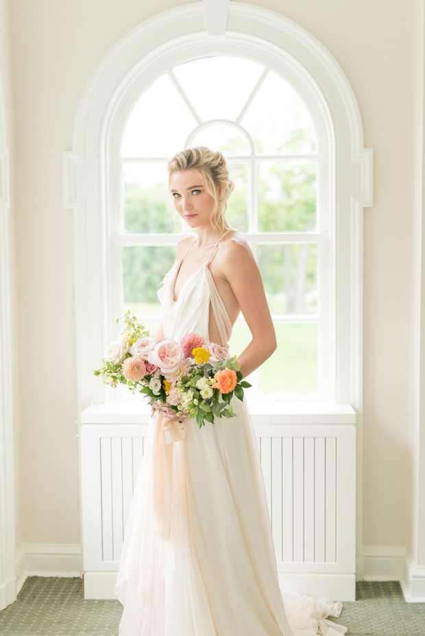 wedding ready in Catherine Langlois Bridal dress