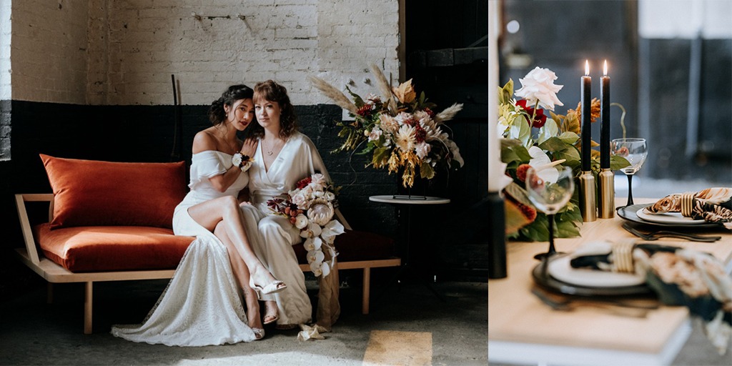 Modern Industrial Wedding Ideas With A Floral Feminine Vibe