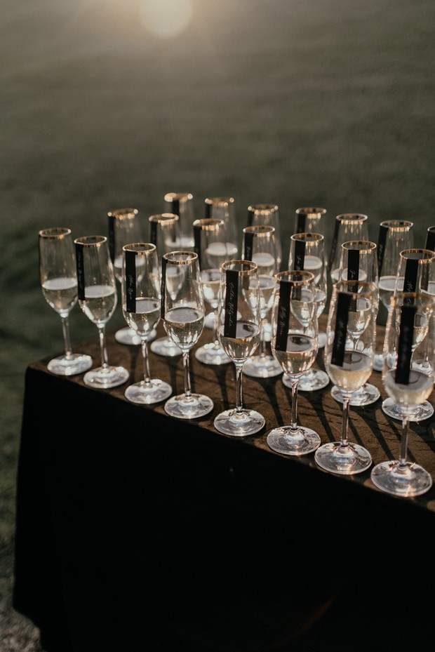 champagne glass place cards