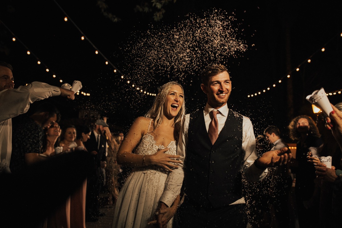 Confetti exit wedding