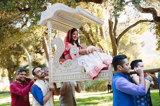 bride on traditional Indian palanquin