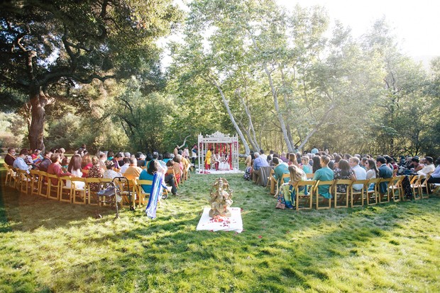 outdoor traditional Indian wedding ceremony