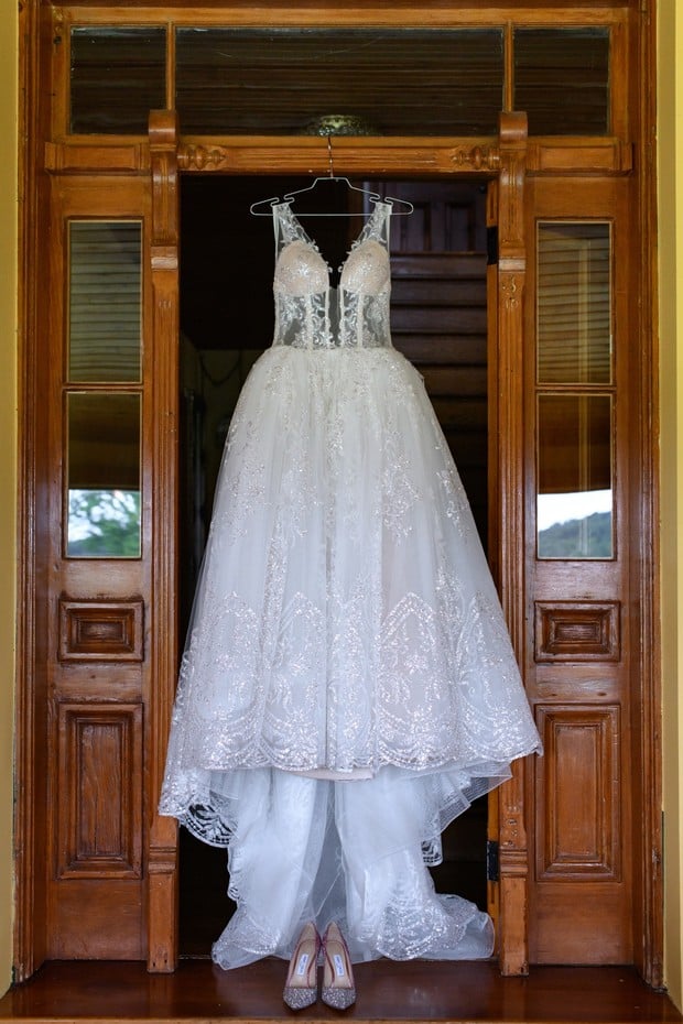 dramatic sparkly wedding dress