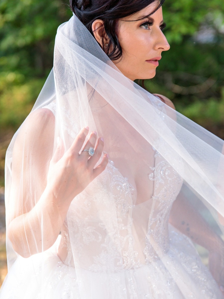 This Bride Wore a Sparkly Dress For Her Soft Pink Summer Wedding