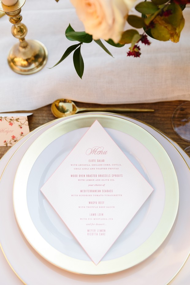 modern wedding menu design