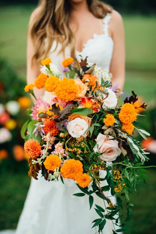 fall orange wedding bouquet