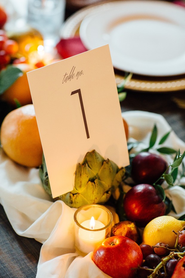fall wedding table number