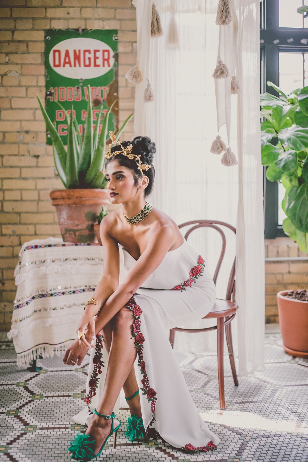 Frida Kahlo inspired bridal look
