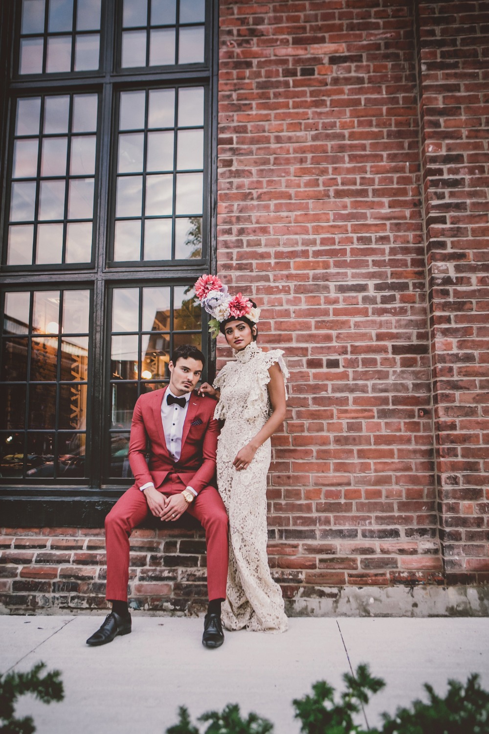 modern bride and groom style