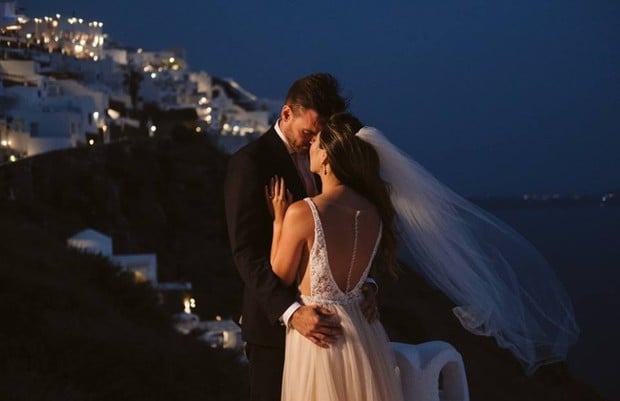 newlyweds in Greece