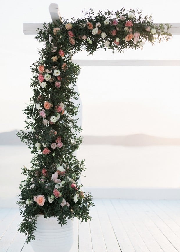 Wedding arbor florals