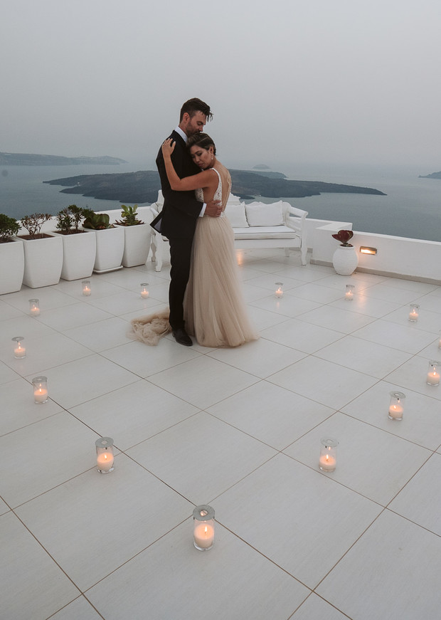 romantic candle lit wedding dance