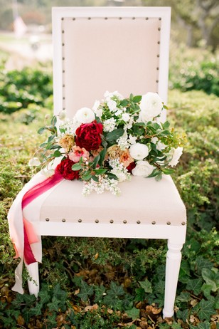 white and red wedding bouquet