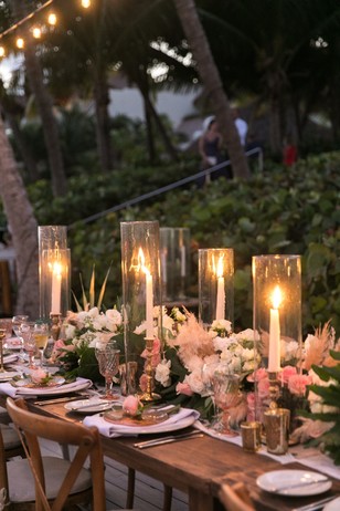 candle lit wedding reception