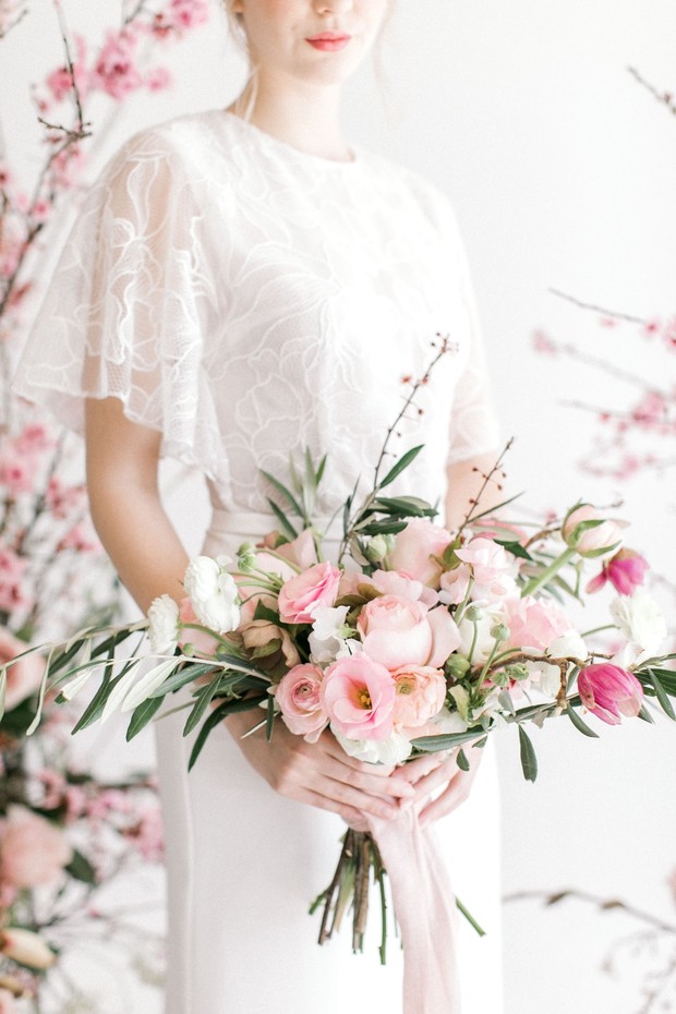 spring pink wedding bouquet