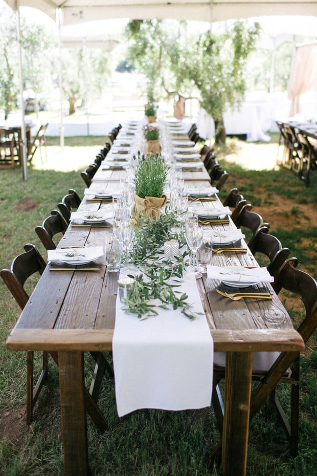 farm fresh wedding tables