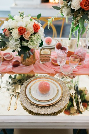 peach wedding place card
