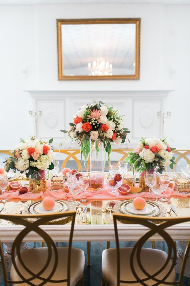fresh fruit and springtime wedding table