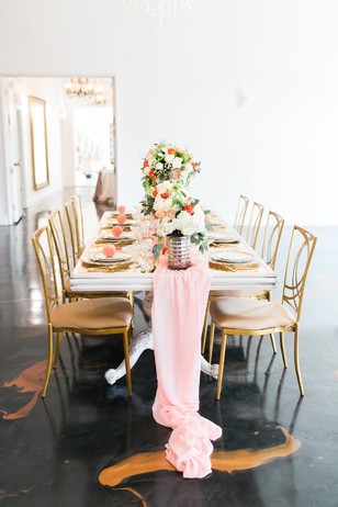 soft pink and gold table decor