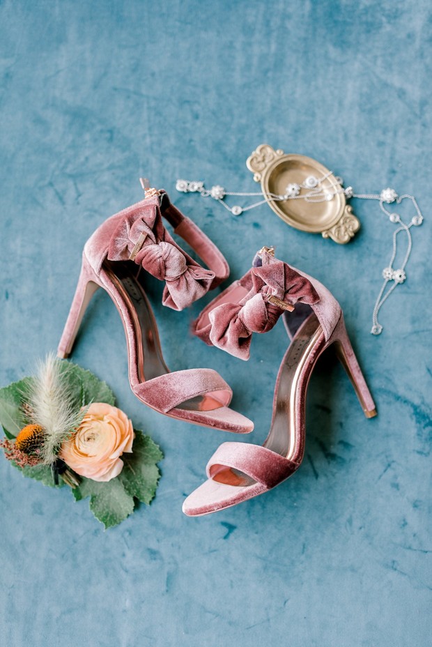 pink suede wedding heels