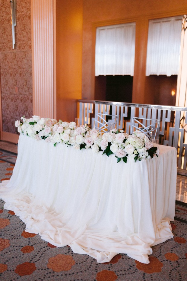 sweetheart table in all white