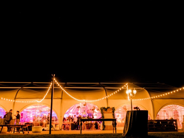 tent wedding reception lighting
