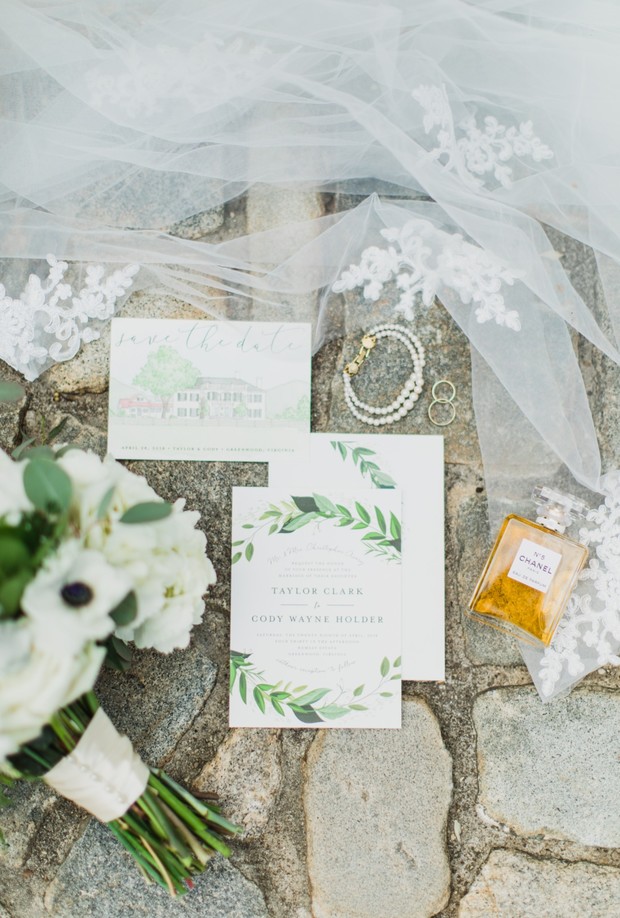 greenery invitation suite wedding