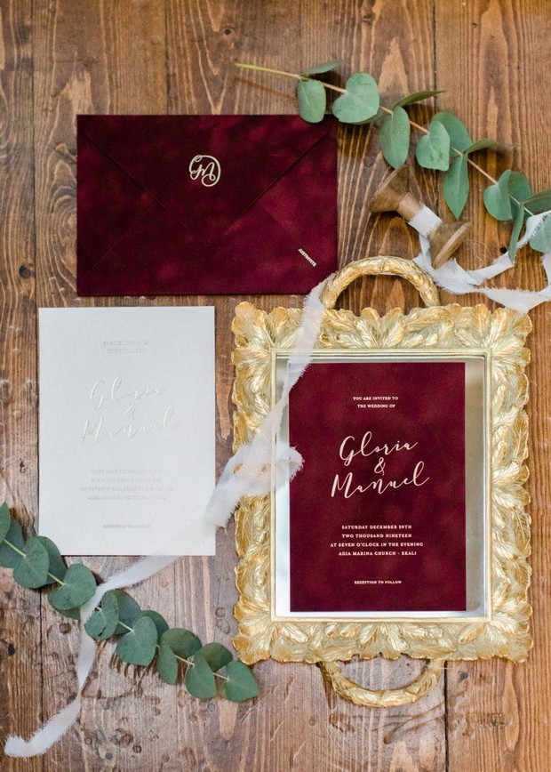red velvet wedding invitations