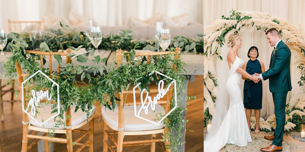 A Modern Minimal Venue Meets Romantic Organic Wedding