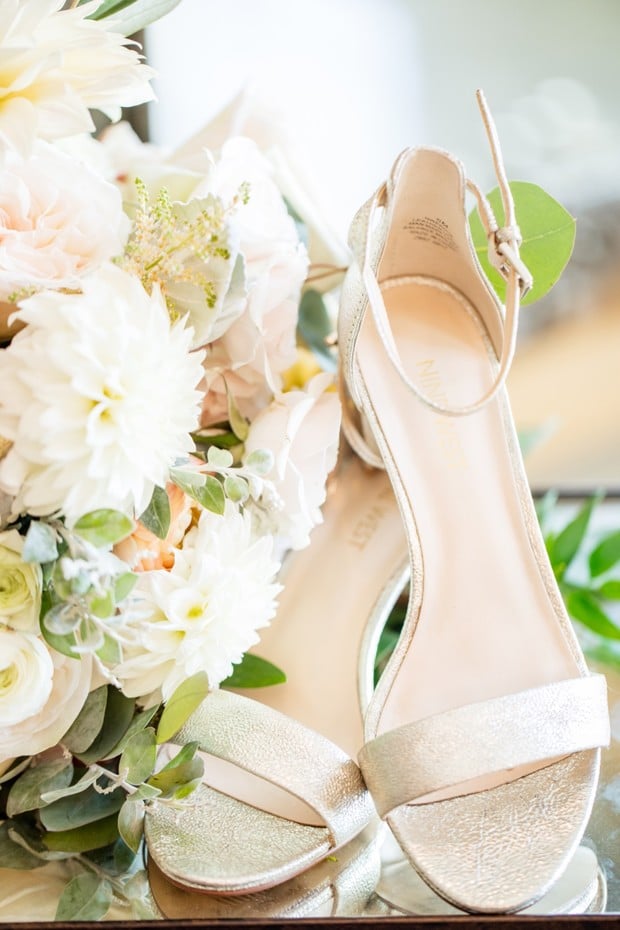 gold metallic wedding heels