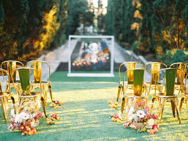 gold ceremony chairs