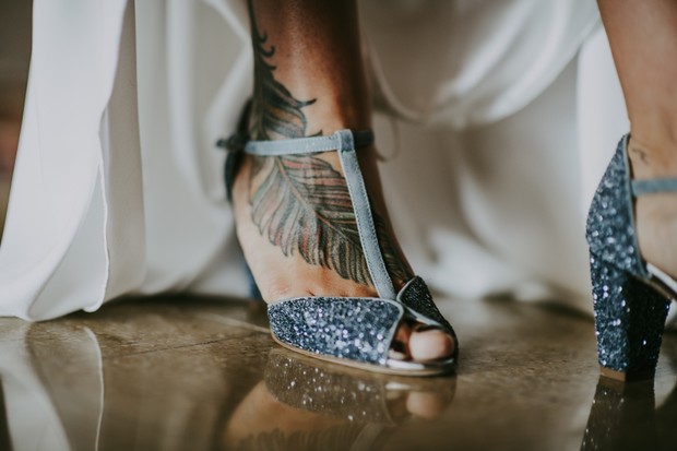 sparkling wedding shoes
